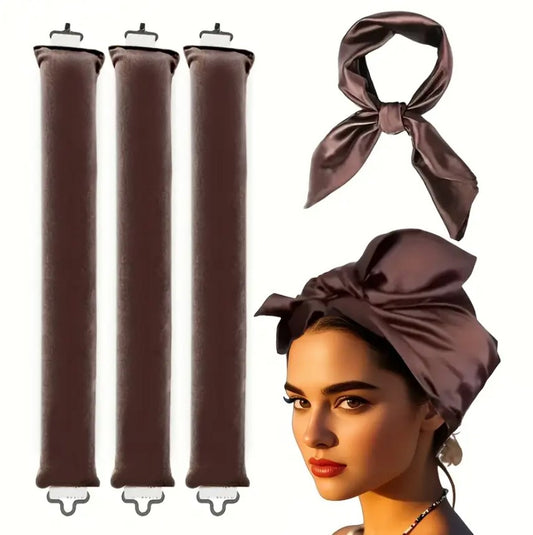4-Piece Satin Heatless Curling Set with Scarf (4-Piece)