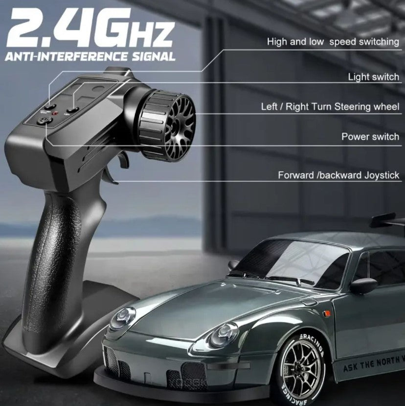 911 Styled RC 2.4Ghz 4WD 1:24 Drift Car