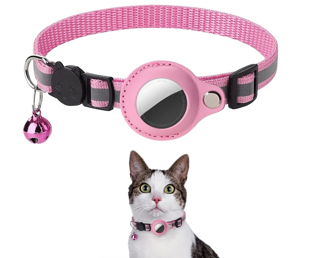 Airtag Holder Collar for Cats with a bell
