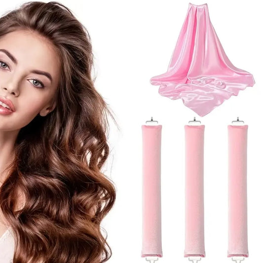 4-Piece Satin Heatless Curling Set with Scarf (4-Piece)